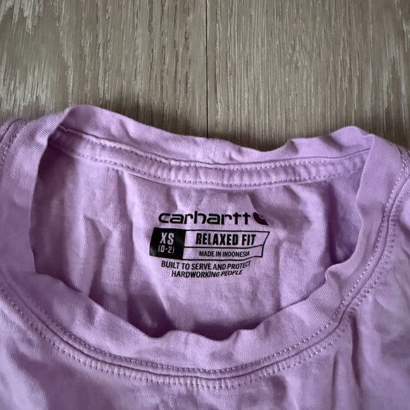 Carhartt Women's Lavender Tee with Red Logo - Picture 2 of 2
